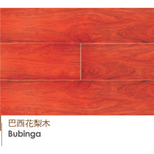 Plancher en bois massif à trois couches Bubinga avec couleur naturelle et surface plane
